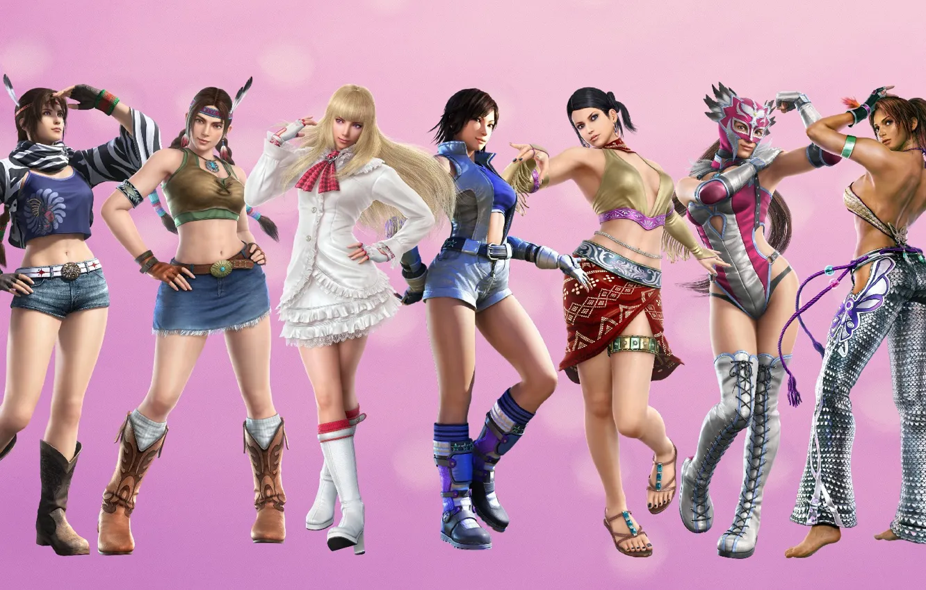 Photo wallpaper girl, pink, Asuka, tekken, Christina, Lili, Julie, Jaycee
