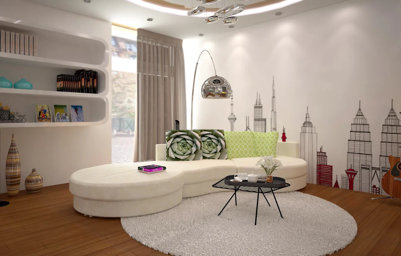 Photo wallpaper design, style, room, interior, living room