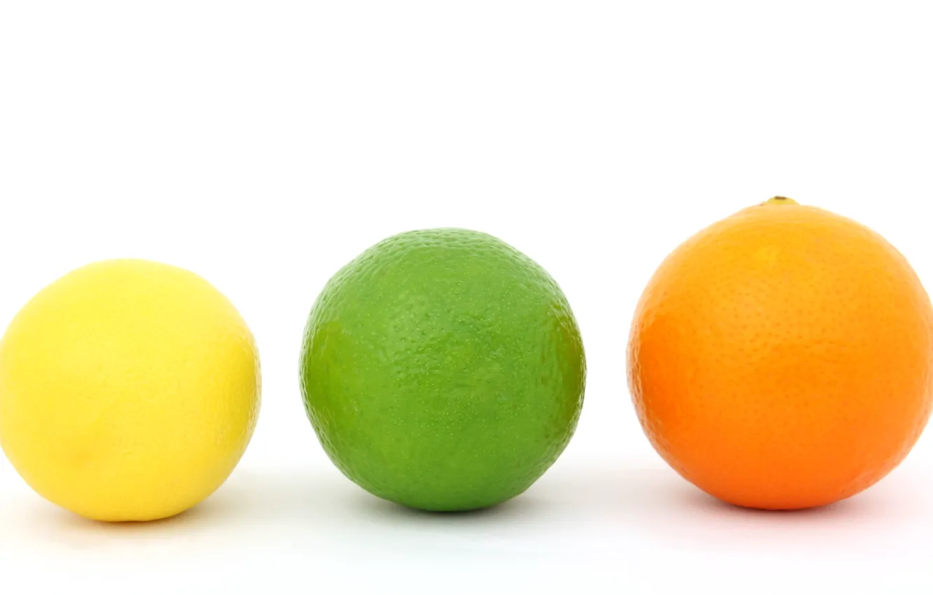 Photo wallpaper lemon, orange, lime, citrus, fruit
