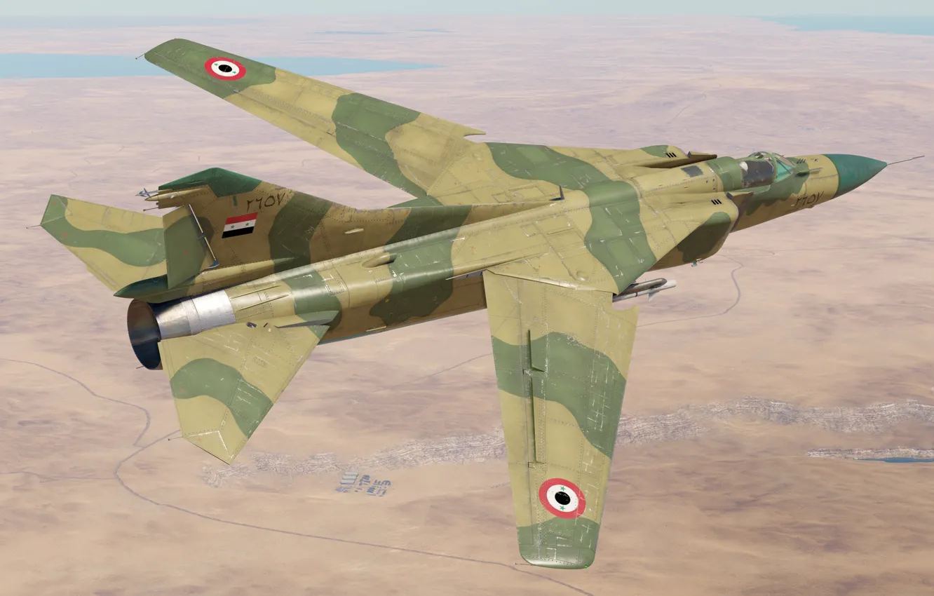 Photo wallpaper USSR, OKB Mikoyan, Frontline fighter, MiG-23MF, Syrian Air Force 2017