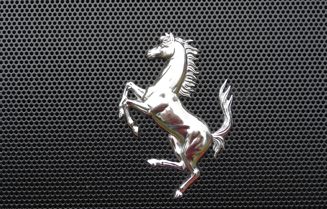 Photo wallpaper metal, horse, grille, emblem, 2014