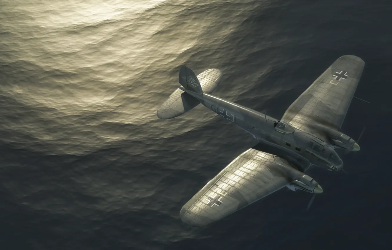 Photo wallpaper sea, flight, Germany, the plane