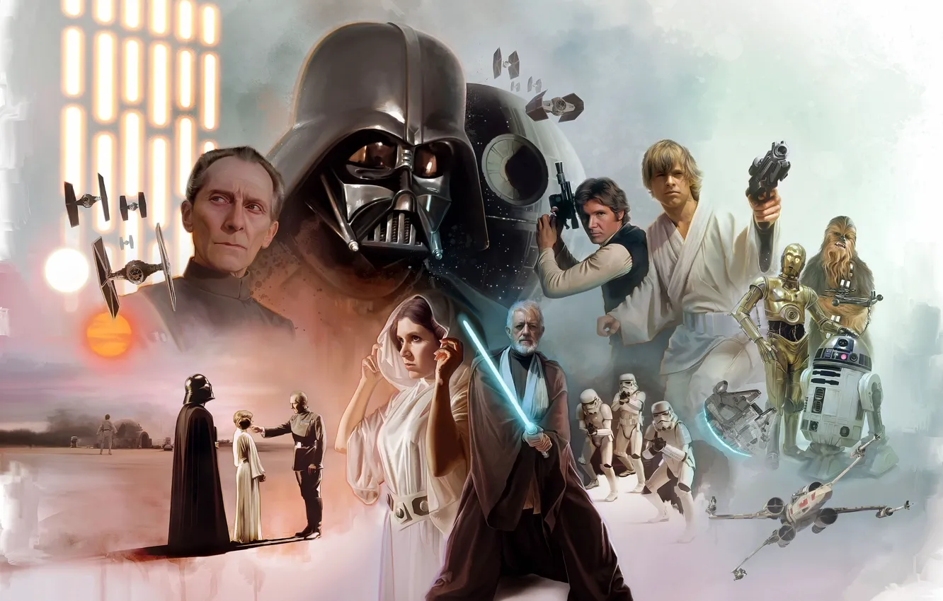 Photo wallpaper cinema, Star Wars, Dark Side, movie, film, jedi, light saber, Sith lord