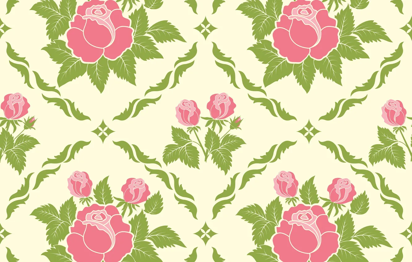 Photo wallpaper background, pattern, roses, texture, rosebuds