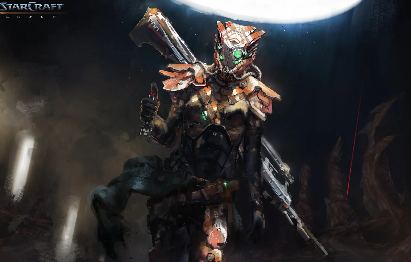 Photo wallpaper the game, art, helmet, starcraft, armor