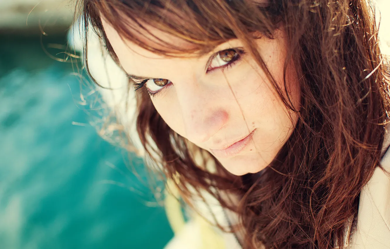 Photo wallpaper look, hair, portrait, brown-eyed