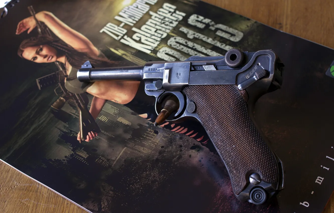 Photo wallpaper gun, weapons, Luger