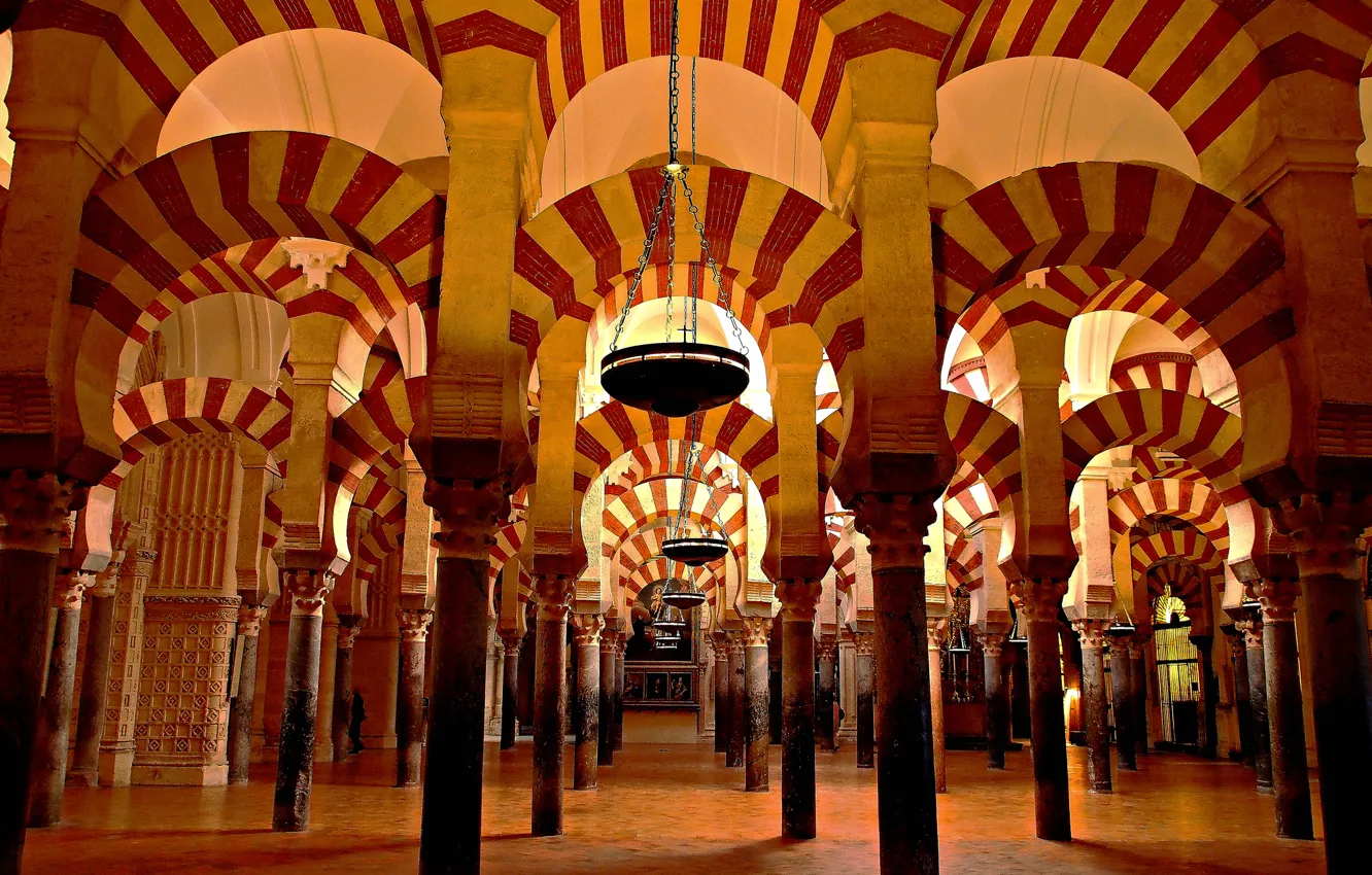 Photo wallpaper arch, columns, mosque, Spain, Cordoba, Mexico