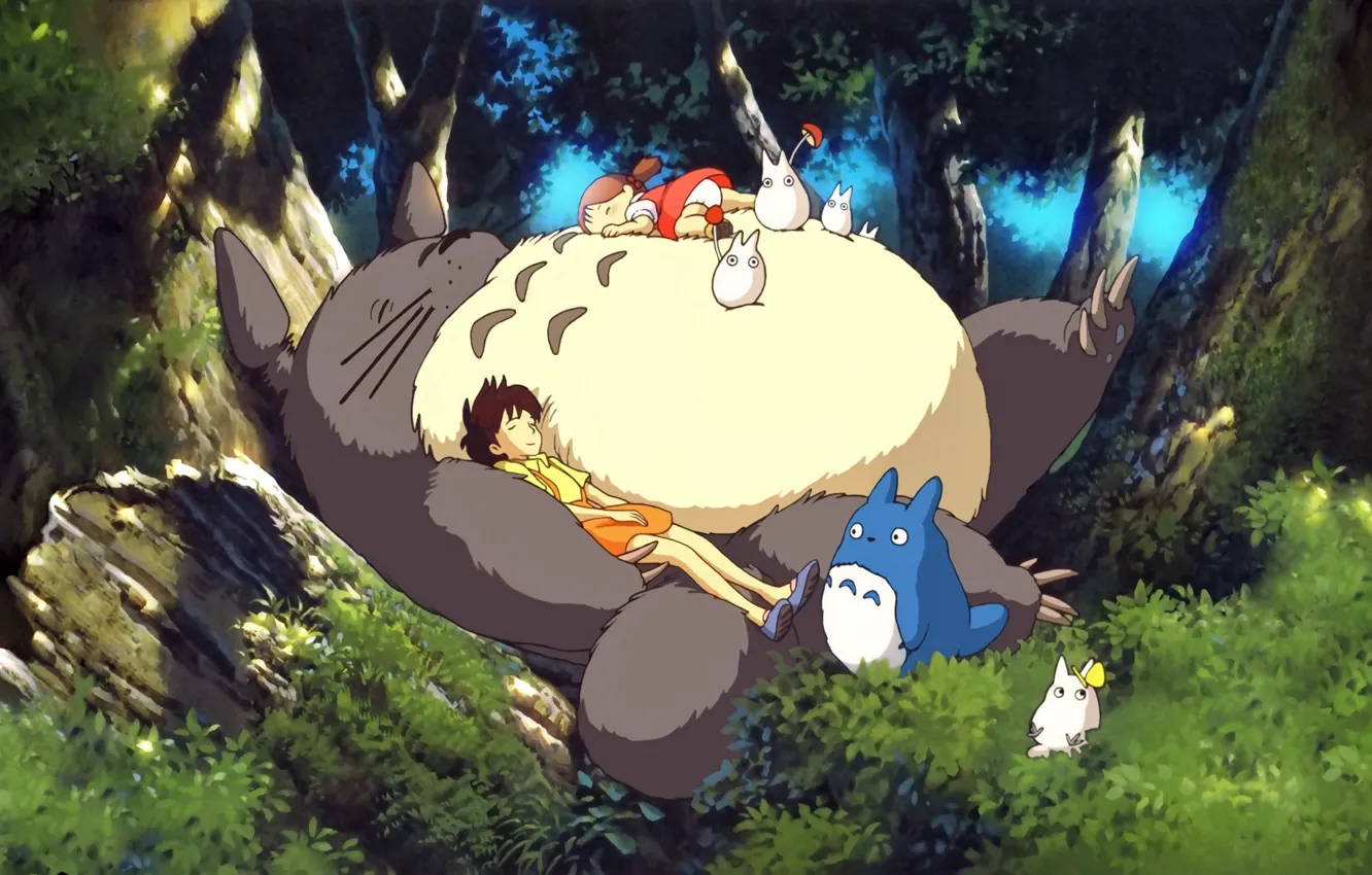 Photo wallpaper greens, Totoro, Satsuki, Mei, Hayao Miyazaki, My Neighbor Totoro