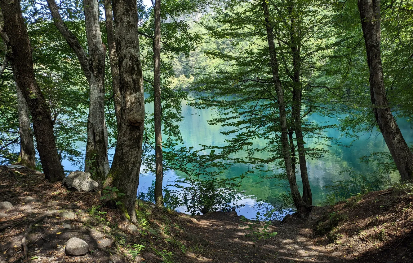 Photo wallpaper landscape, lake, nature