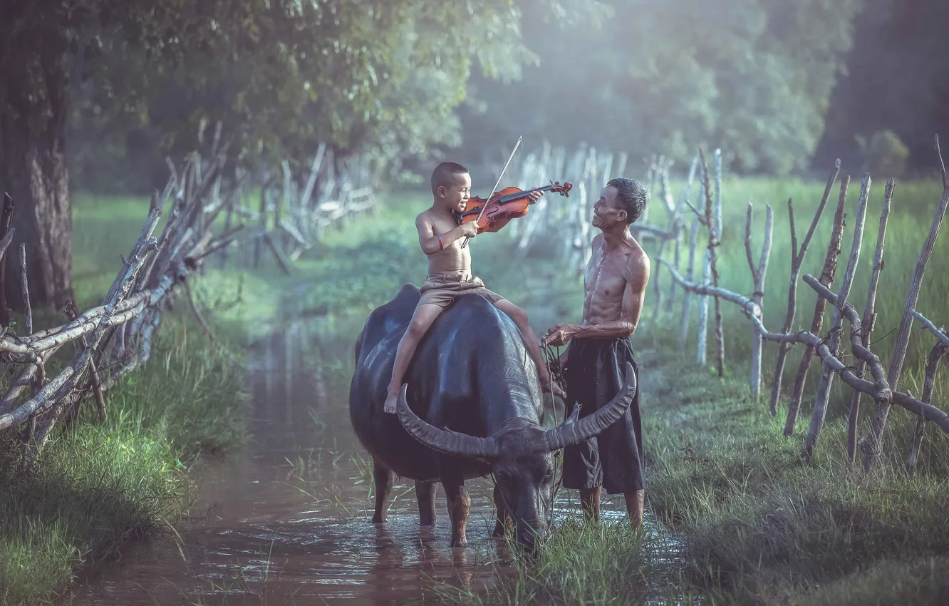 Photo wallpaper Thailand, nature, people, man