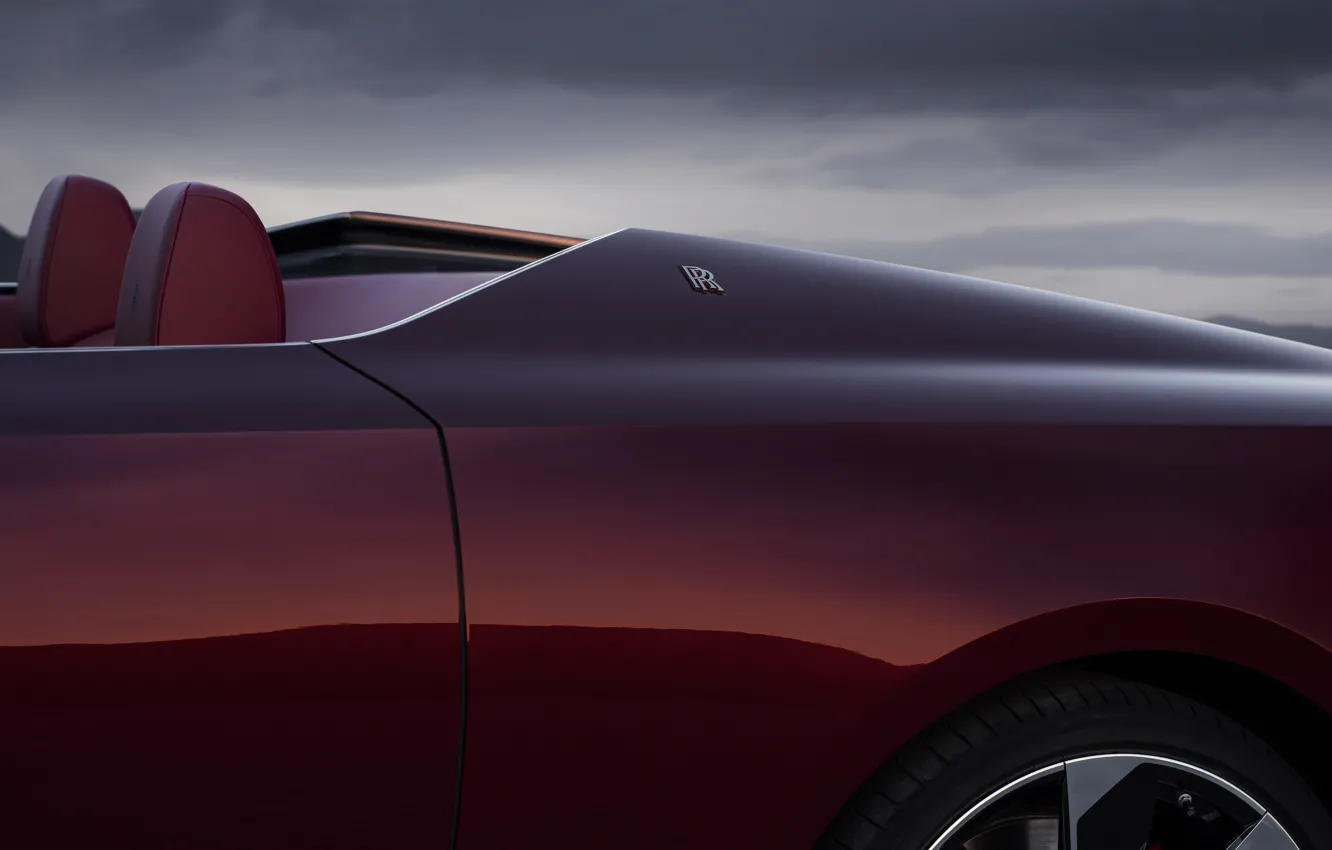 Photo wallpaper Rolls-Royce, logo, close-up, design, Rolls-Royce La Rose Noire Droptail