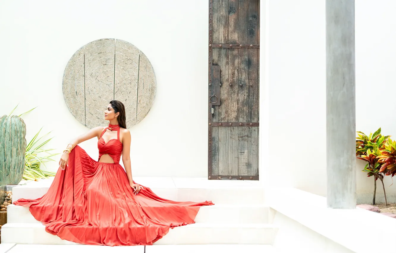 Photo wallpaper girl, hot, sexy, beautiful, figure, model, brunette, pose