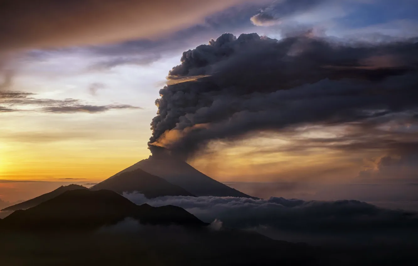 Photo wallpaper the volcano, Bali, Indonesia, Bantang