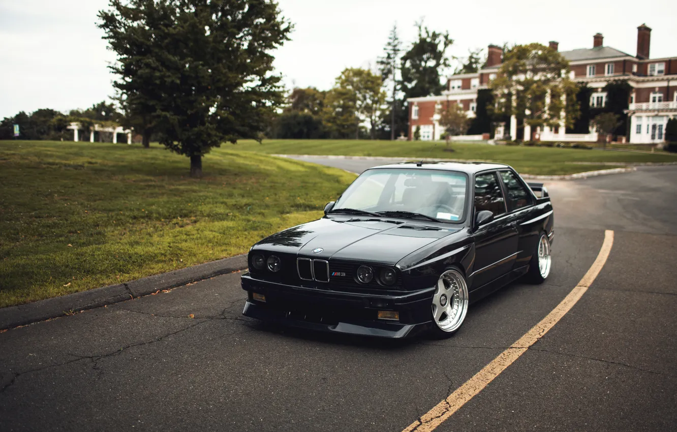 Photo wallpaper black, tuning, BMW, BMW, black, tuning, E30