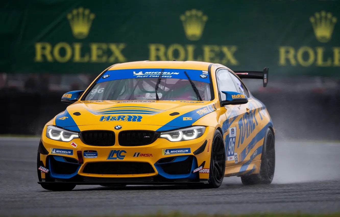 Photo wallpaper coupe, BMW, wet asphalt, M4 GT4