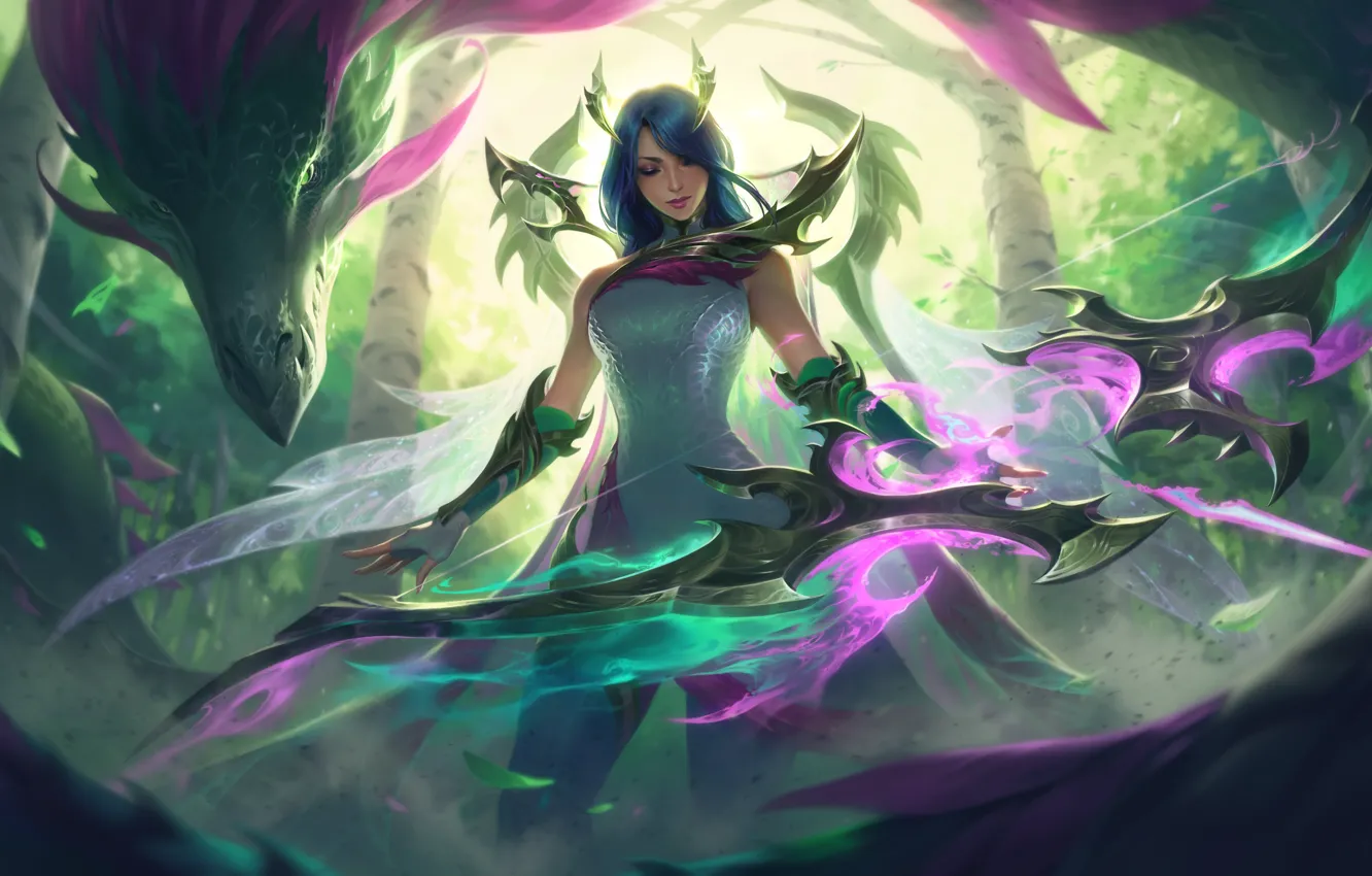 Photo wallpaper girl, League of Legends, Ashe, LoL, League Of Legends, Riot Games, Ash, Ashe skin