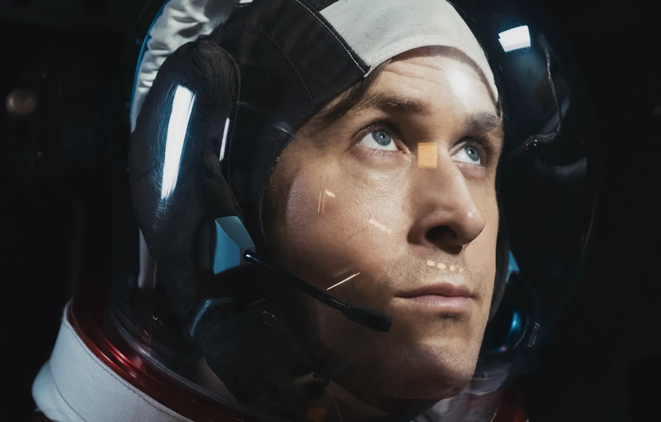 Photo wallpaper astronaut, Ryan Gosling, Ryan Gosling, First Man, the first person, Man on the moon