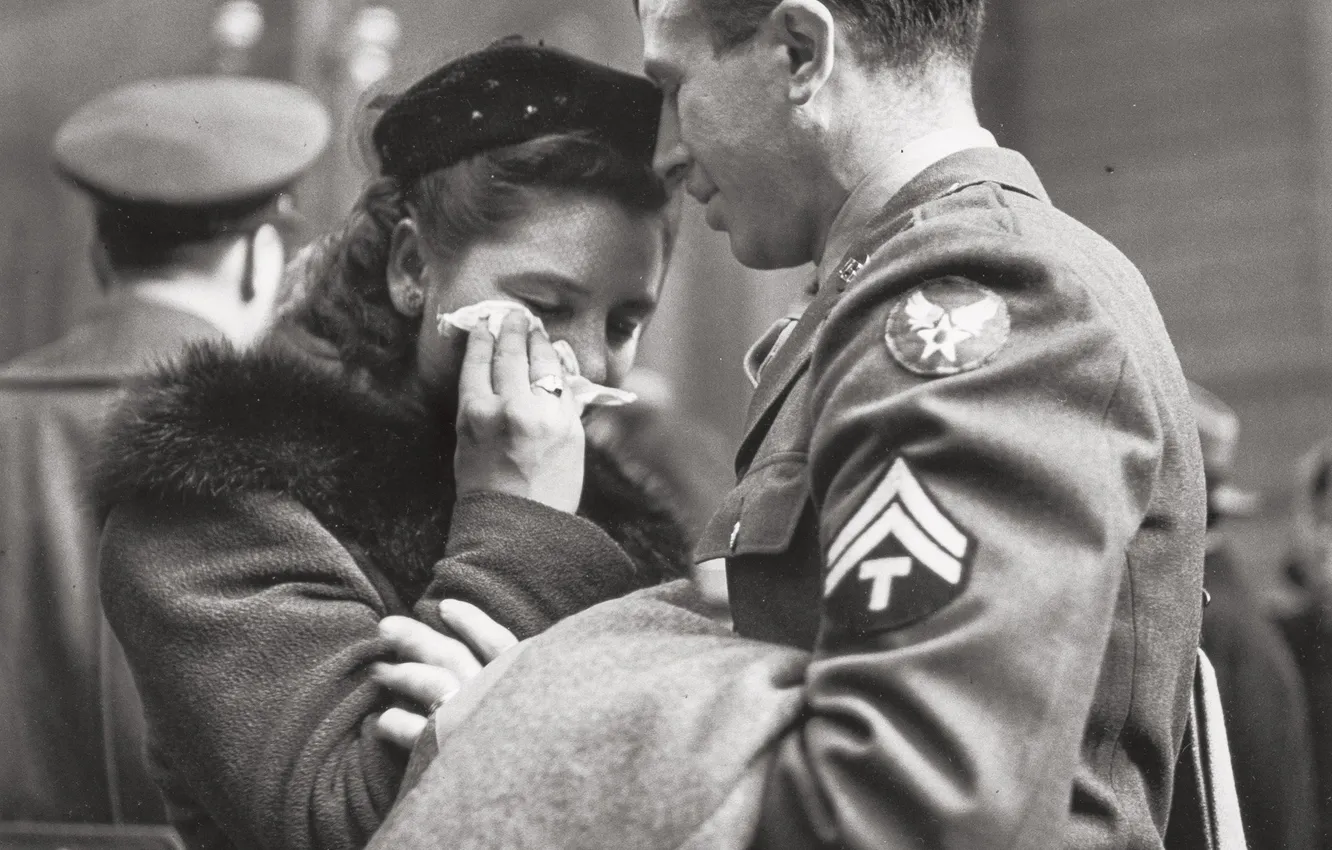 Photo wallpaper love, romance, black and white, retro photography