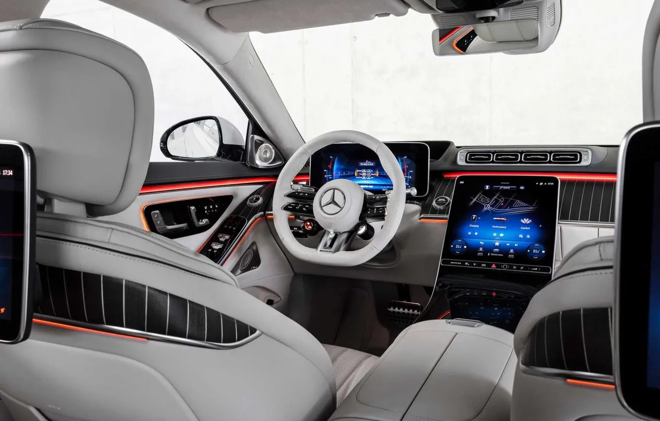 Photo wallpaper Mercedes, AMG, the interior of the car, Mercedes-AMG S 63 E Performance