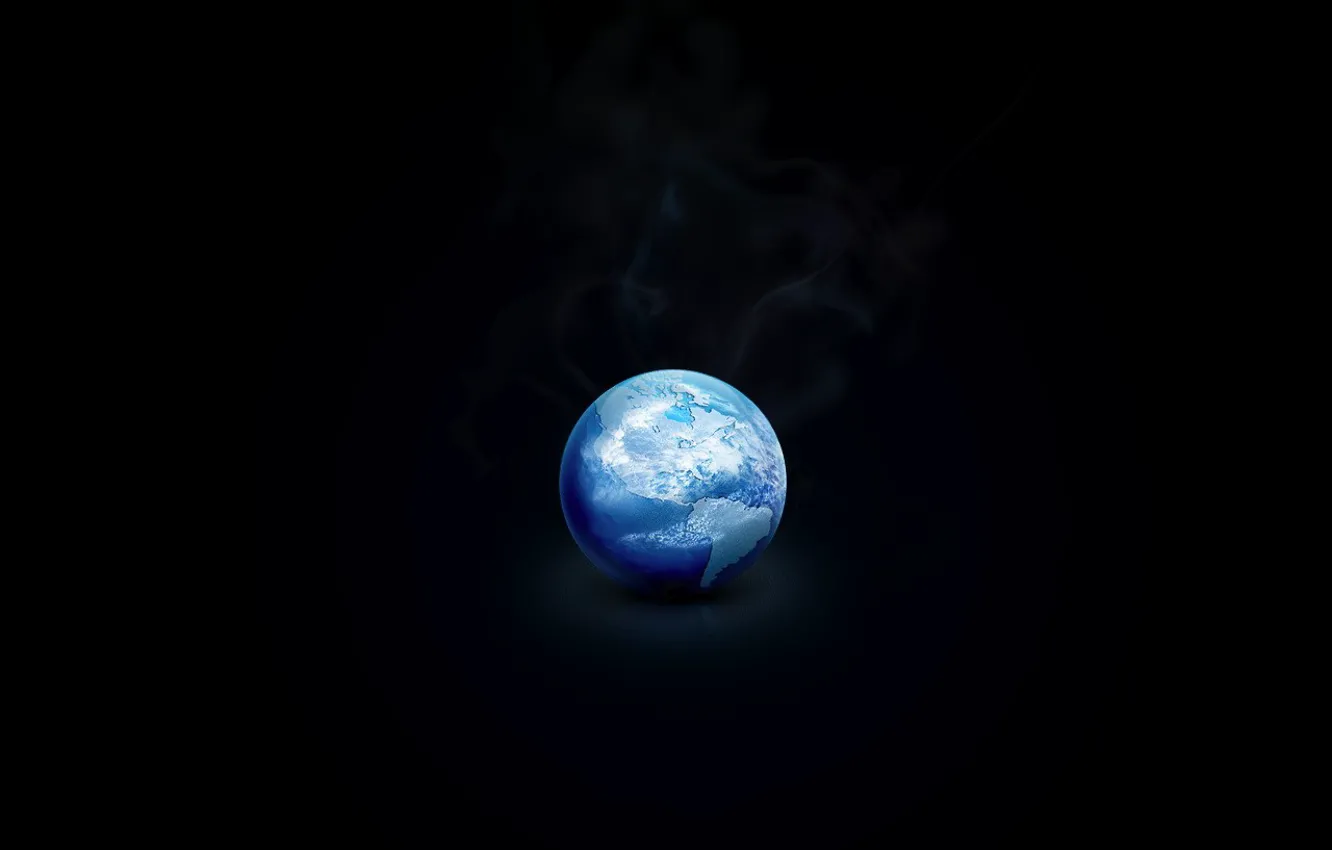 Photo wallpaper ice, earth, black, Planet