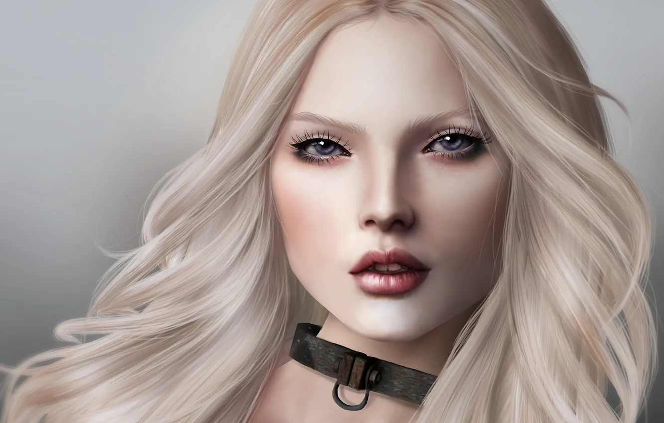 Photo wallpaper girl, face, portrait, blonde