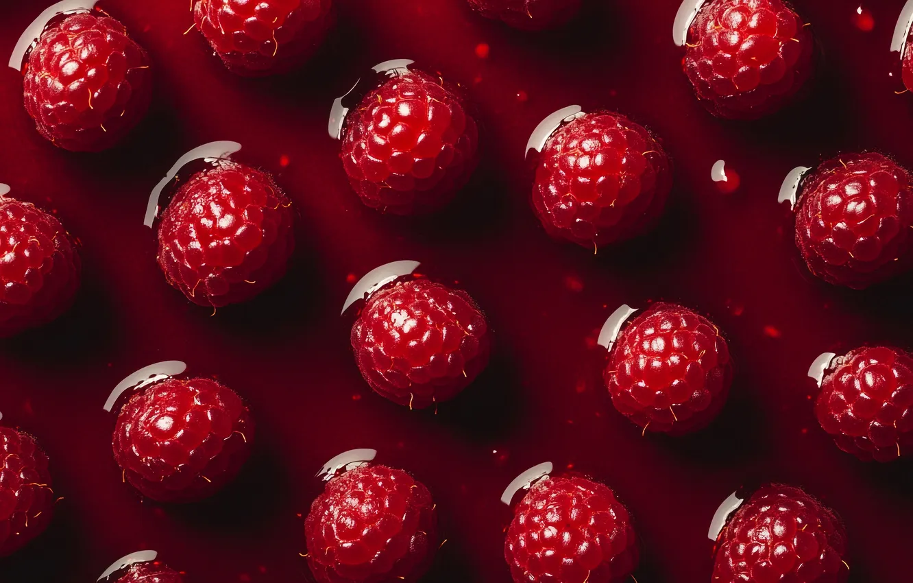 Photo wallpaper berries, raspberry, Shine, jam, jam, AI art, neural network