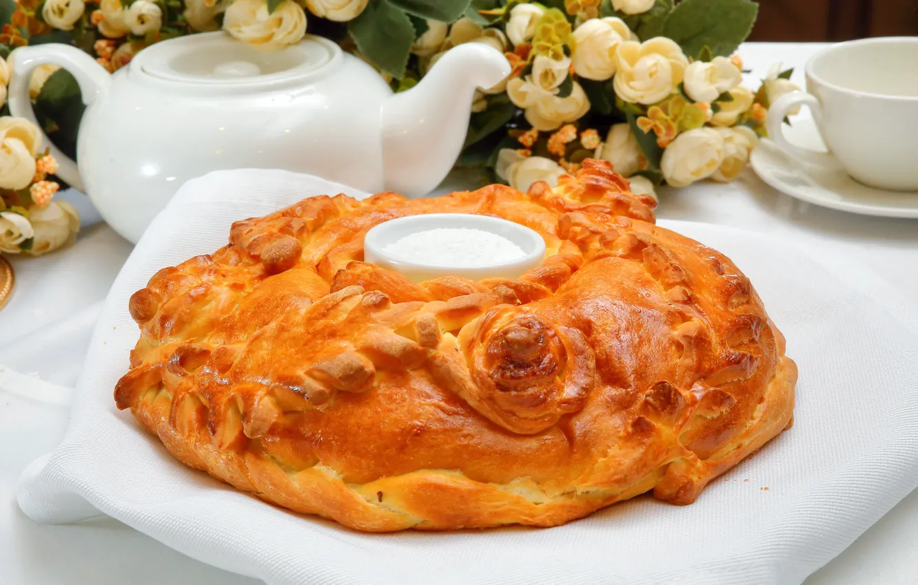 Photo wallpaper kettle, salt, loaf