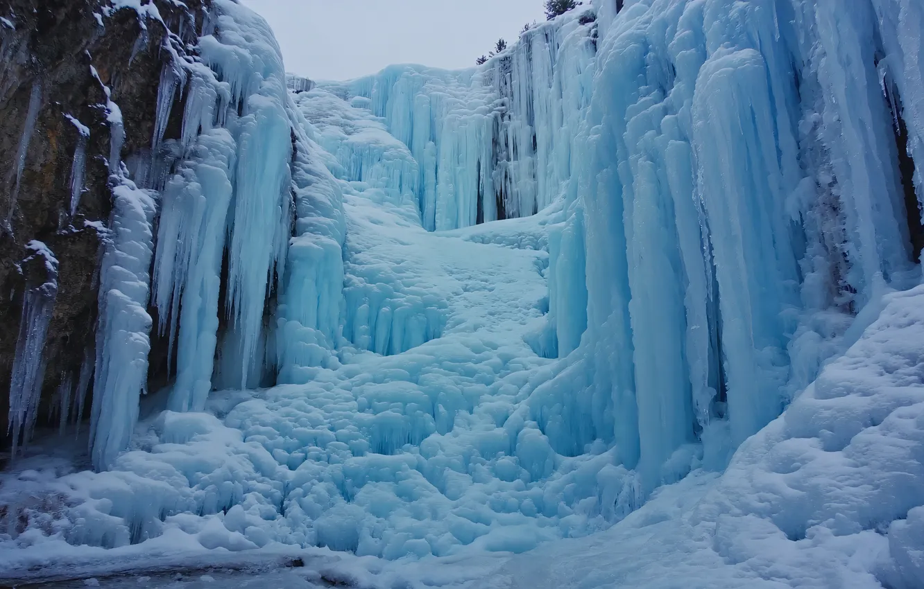Photo wallpaper ice, nature, winter, snow, Frozen River