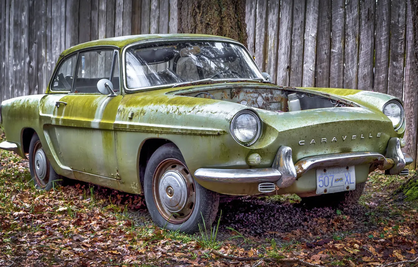 Photo wallpaper old, rusty, car, Renault Caravelle