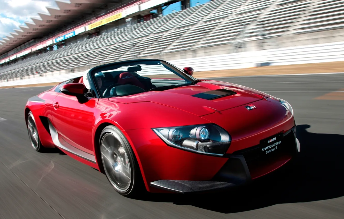Photo wallpaper Concept, red, the concept, convertible, Toyota, the front, tribune, Toyota