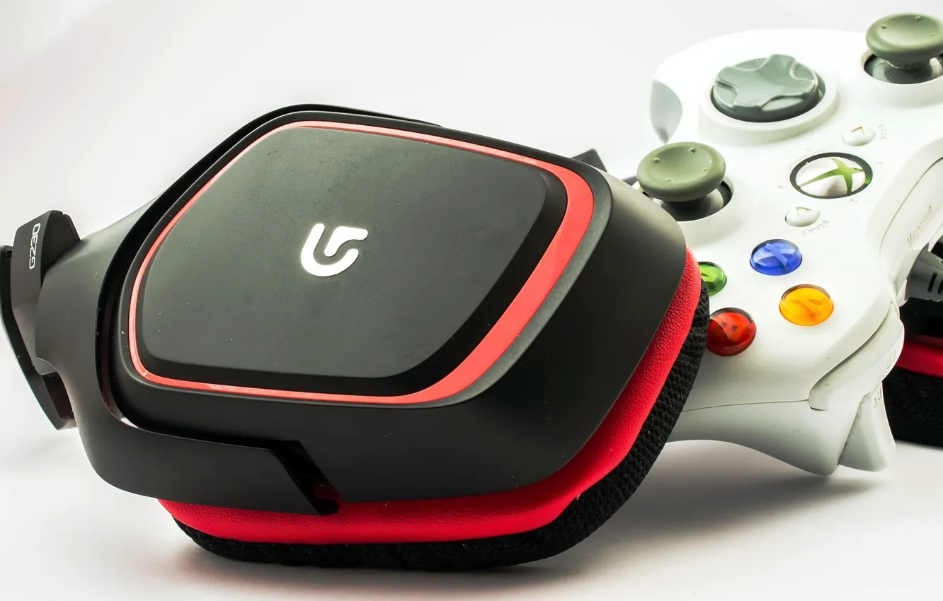 Photo wallpaper wallpaper, red, logo, game, black, Logitech, Xbox, Xbox 360
