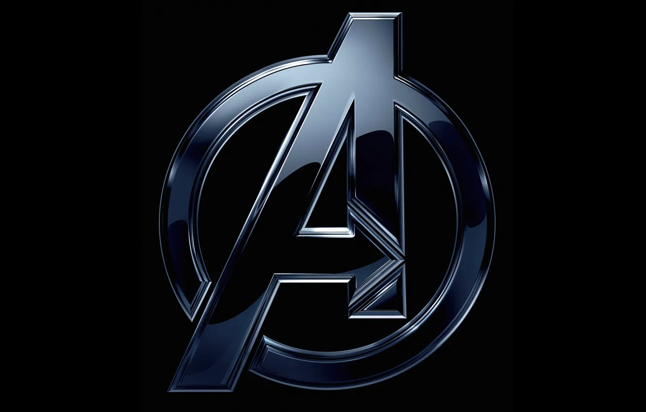 Photo wallpaper fiction, logo, black background, comic, MARVEL, The Avengers, The Avengers