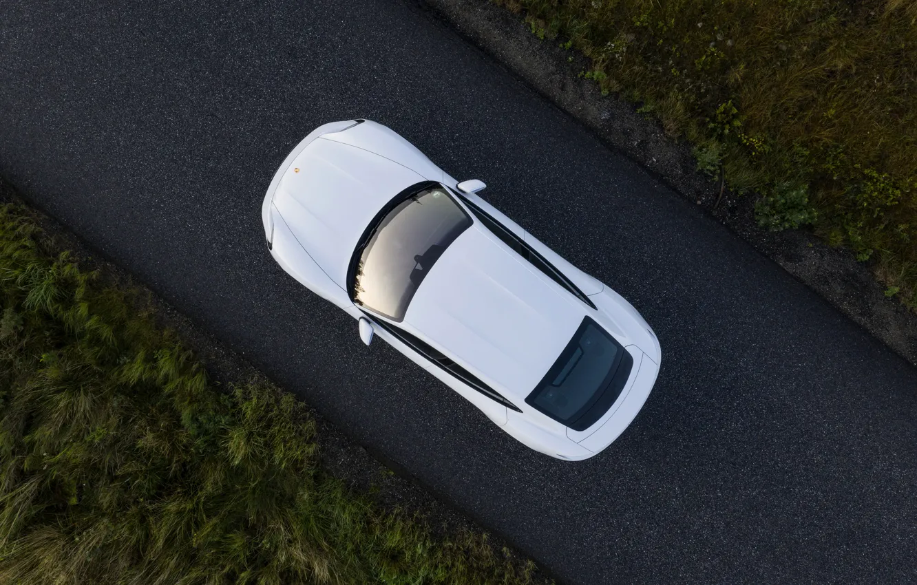 Photo wallpaper Porsche, the view from the top, Turbo S, 2020, Taycan