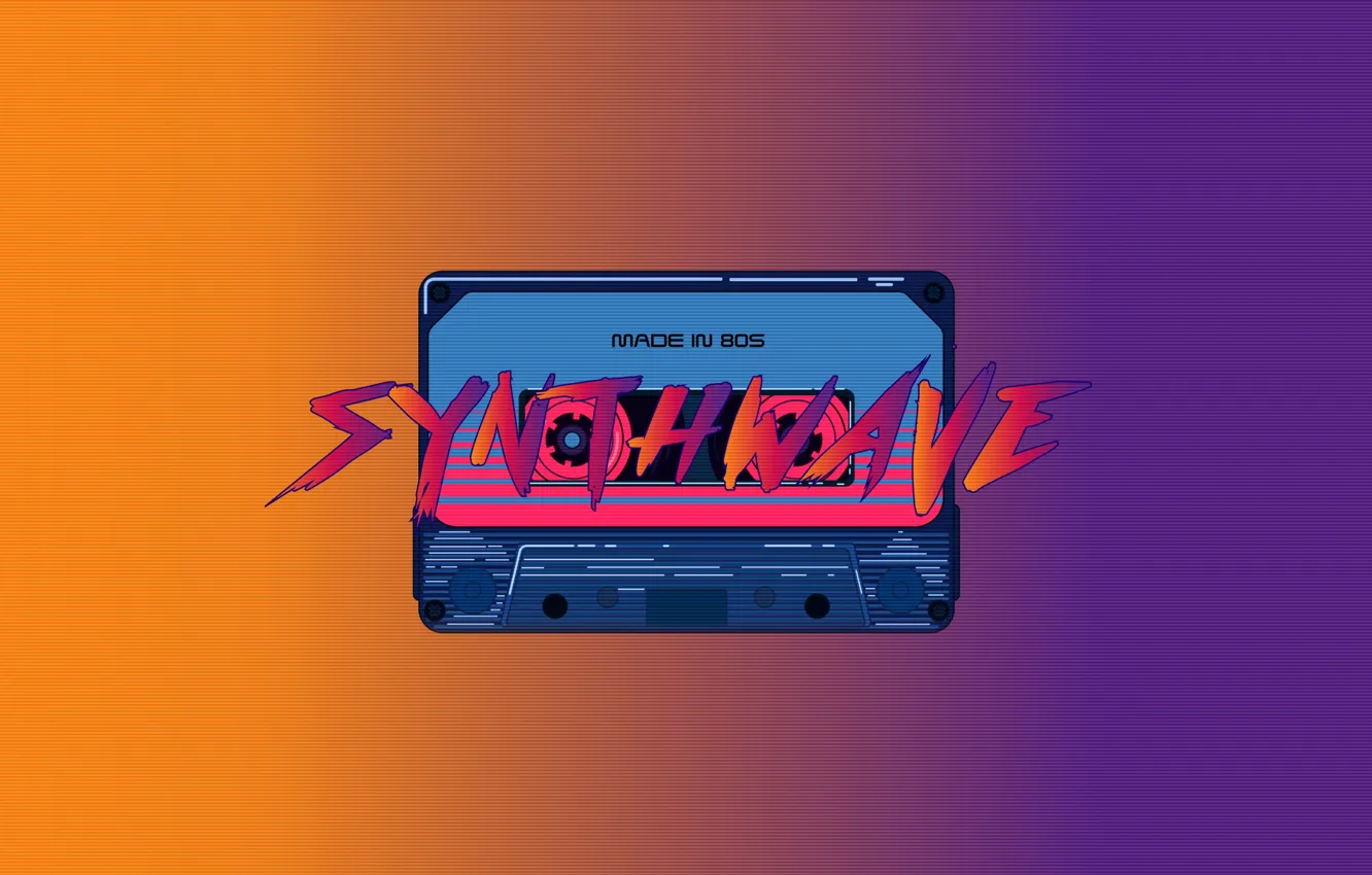Photo wallpaper music, background, cassette, minimalism, 80s, Illustration, 80's, Synth