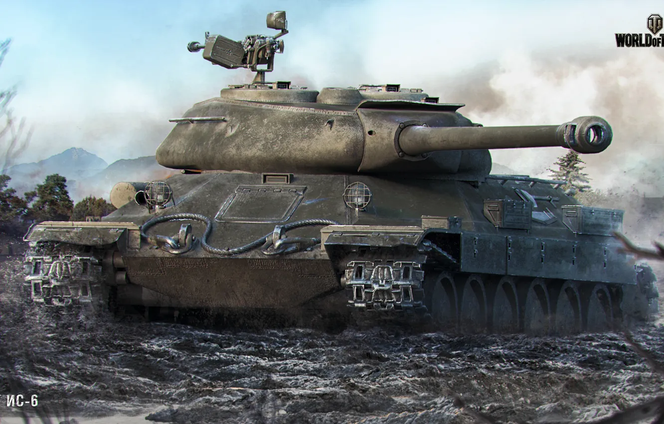 Photo wallpaper dirt, tank, World of Tanks, Wargaming Net, Is-6