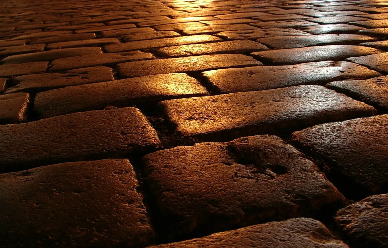 Photo wallpaper road, stone, the evening, masonry
