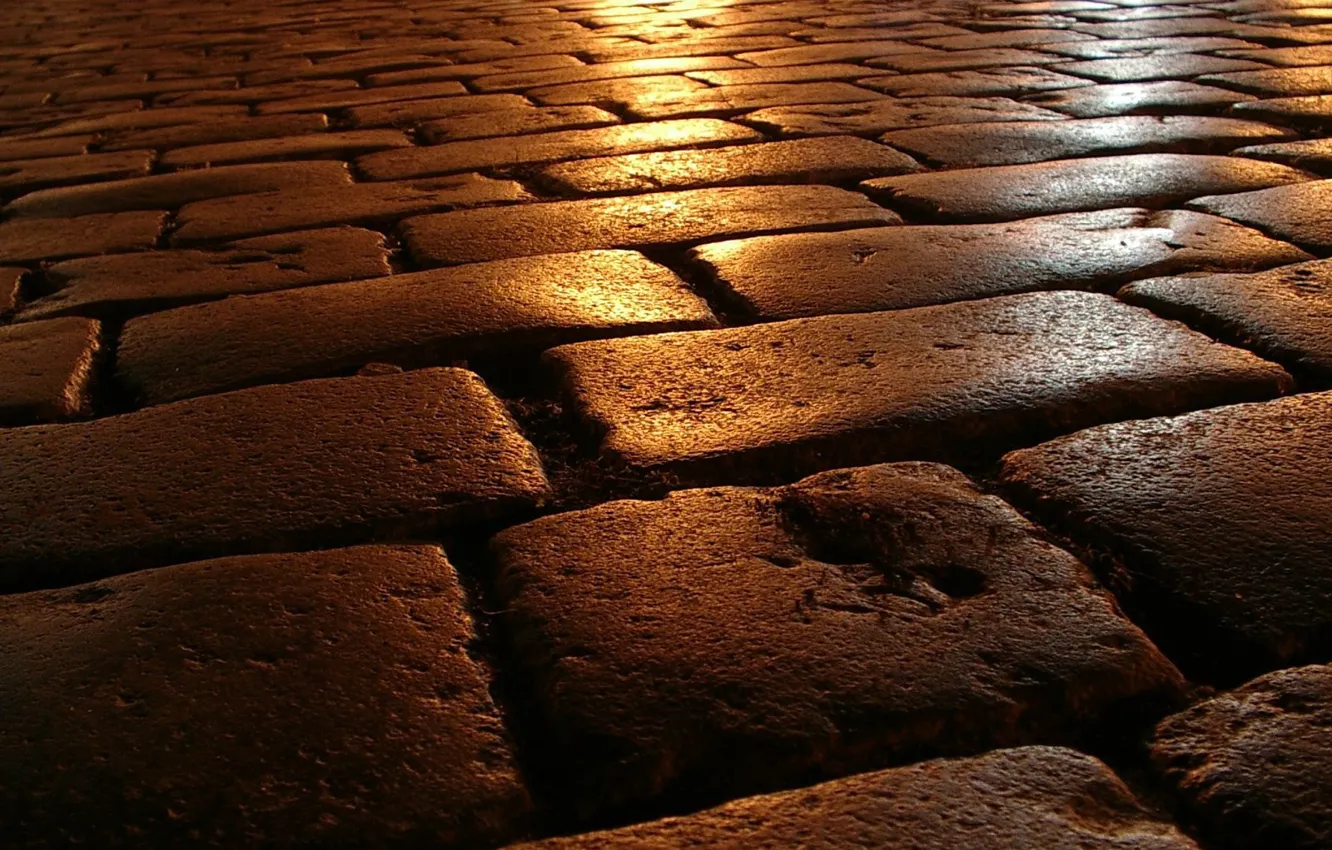 Photo wallpaper road, stones, the evening, masonry