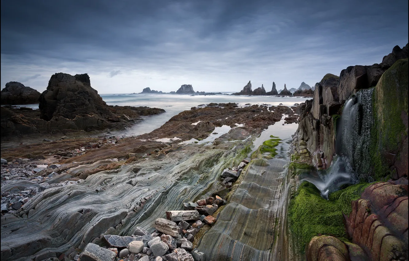 Photo wallpaper sea, coast, Spain, Asturias, Dragon Beach