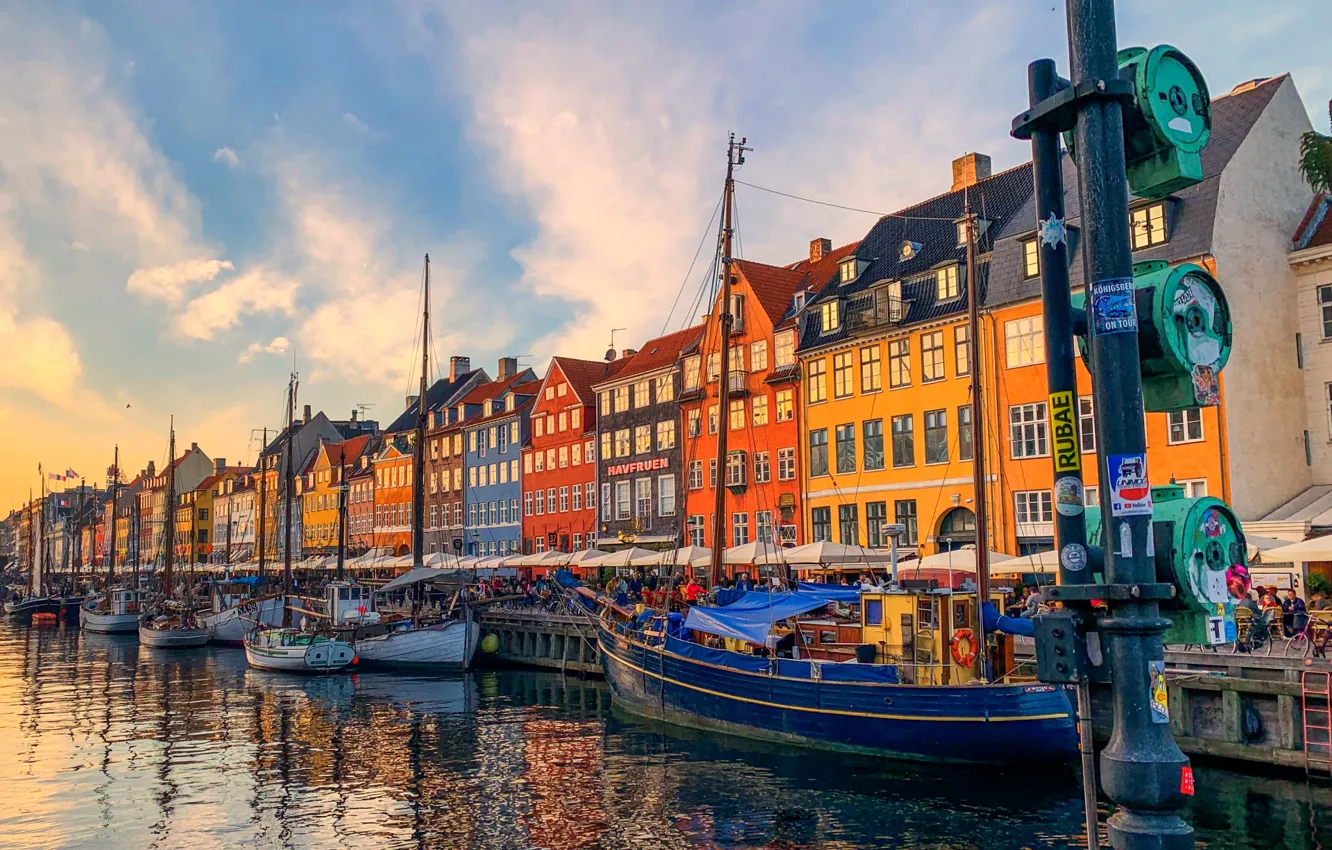 Photo wallpaper sea, the city, Denmark