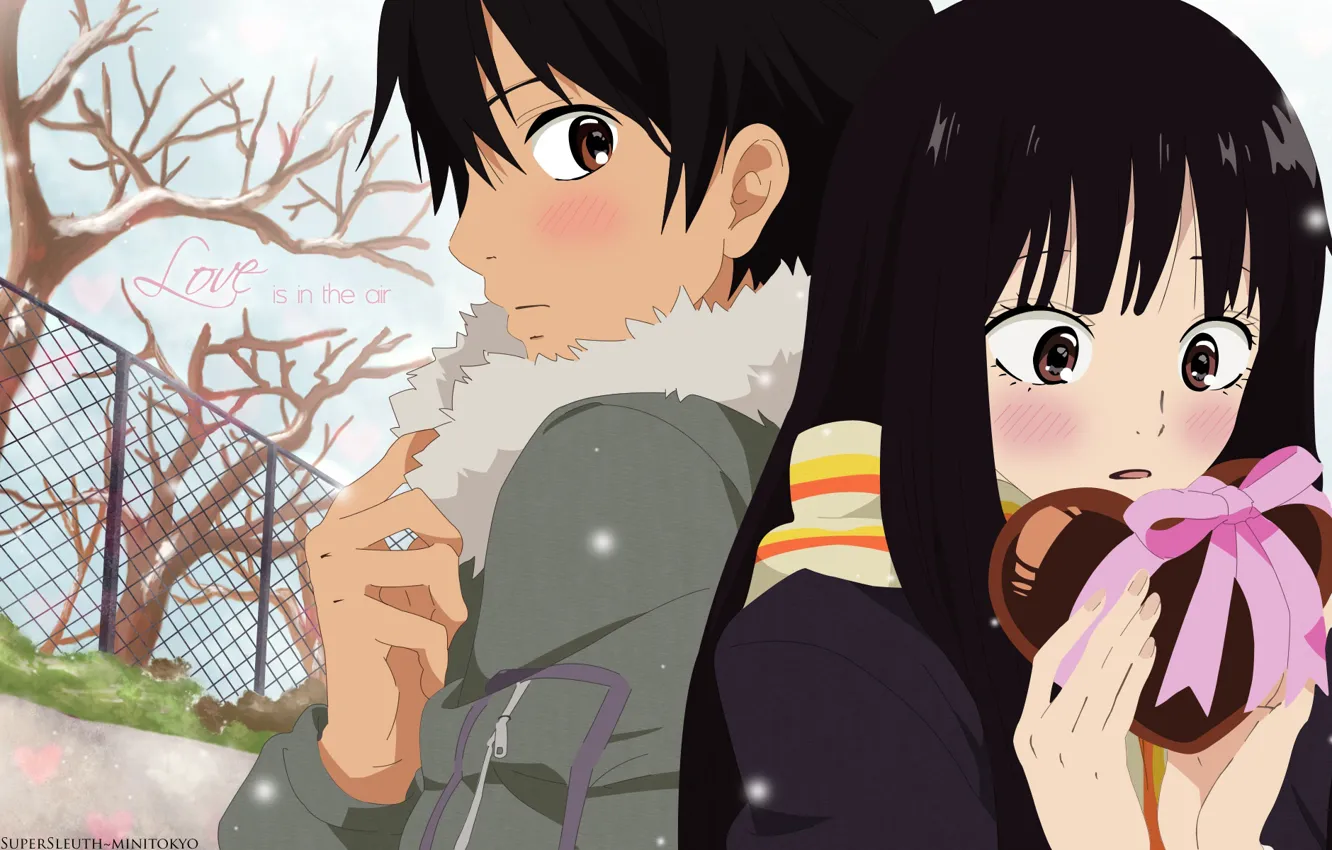 Photo wallpaper girl, romance, art, pair, guy, kimi ni todoke, students