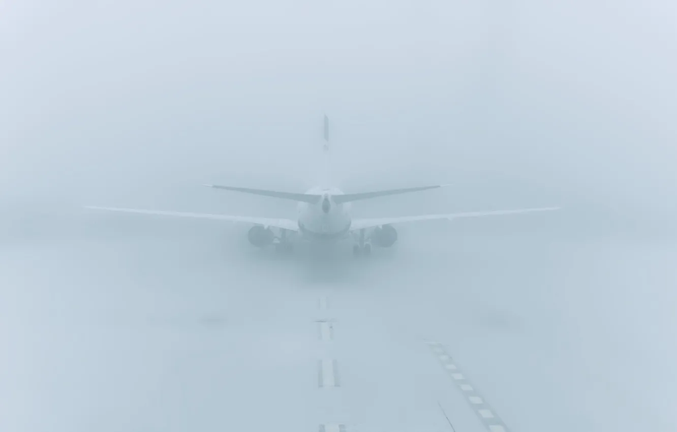 Photo wallpaper aviation, fog, the plane