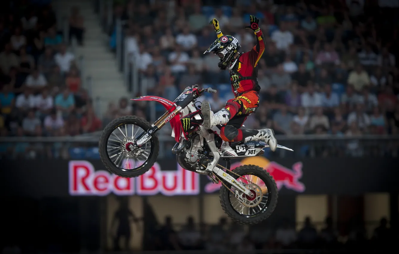 Photo wallpaper Moto, red bull, x-fighters hd wallpapers, nate adams, x games