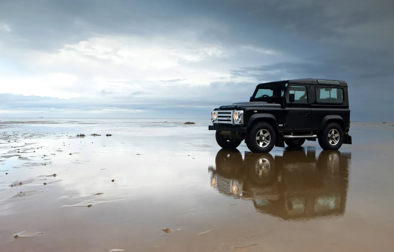 Photo wallpaper beach, 2008, Land Rover, Defender, SVX, 60th Anniversary Edition