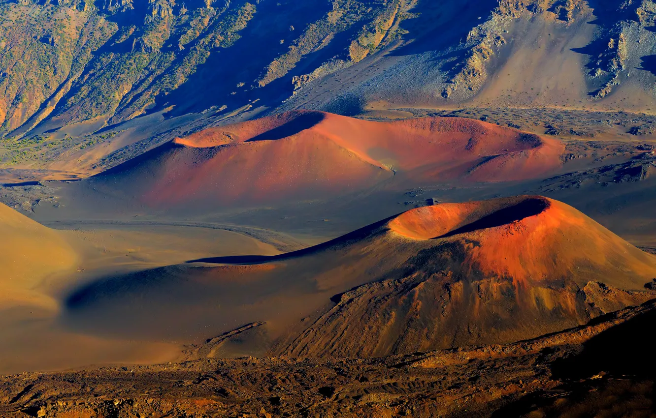 Photo wallpaper volcanoes, crater, Hawaii, Maui, Haleakala national Park