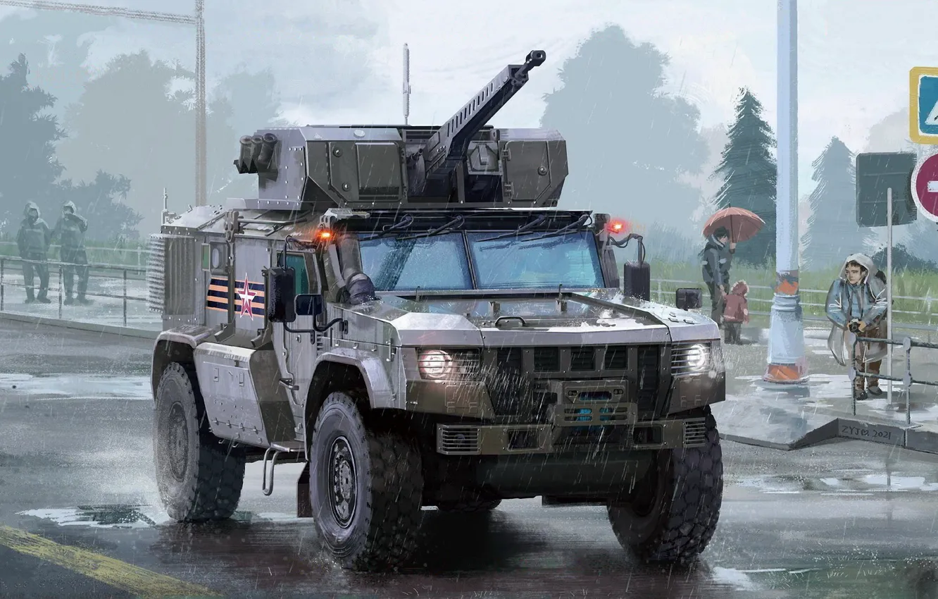 Photo wallpaper Russia, Kamaz, armored car, Typhoon-Airborne, K-4386