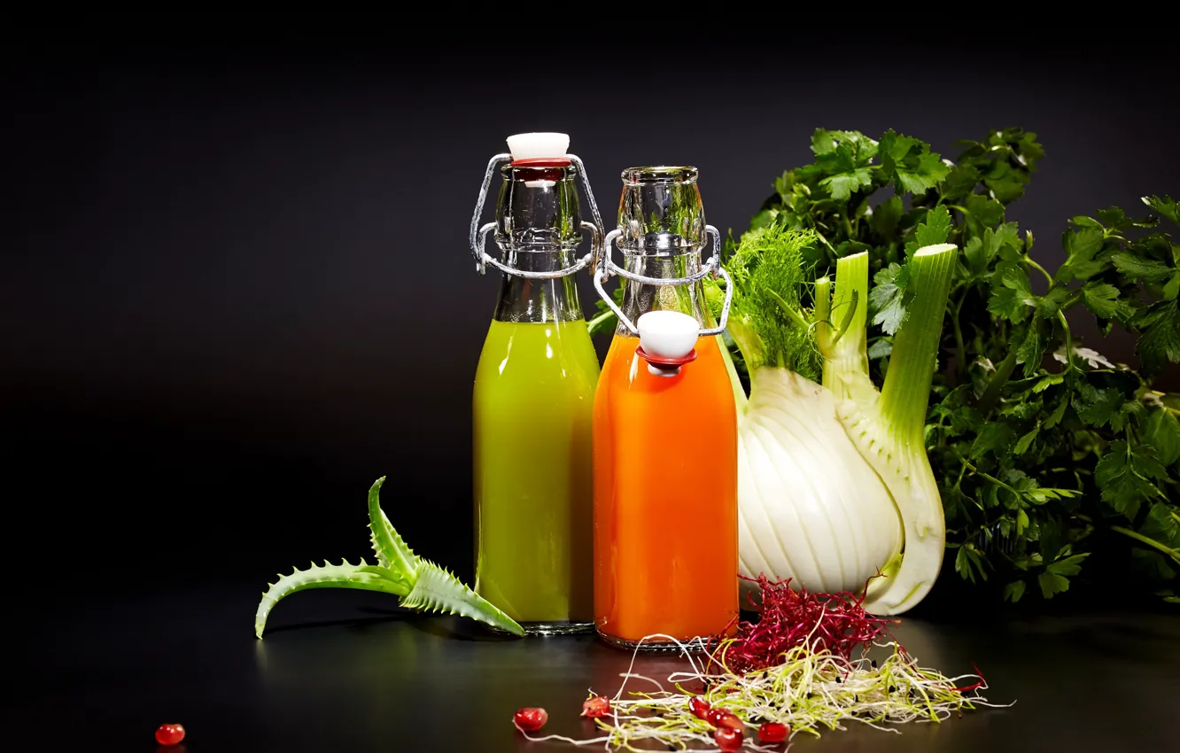 Photo wallpaper greens, juice, drink, vegetables