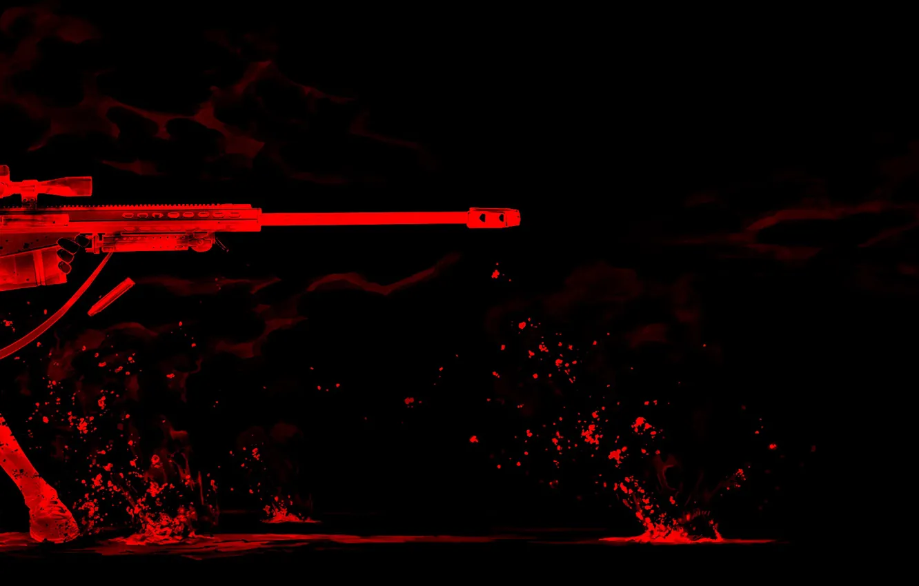 Photo wallpaper red, girl, smile, sniper, Gunslinger Girl