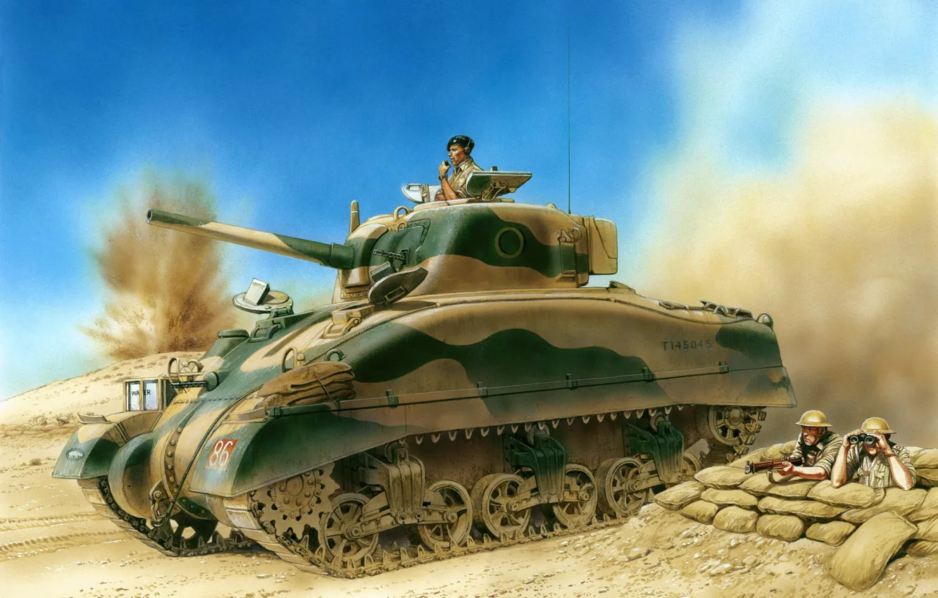 Photo wallpaper art, tank, USA, battle, the battle, under, troops, company