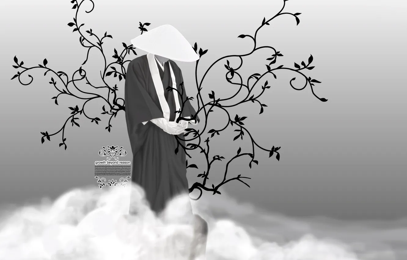 Photo wallpaper white, fog, pattern, black, Master